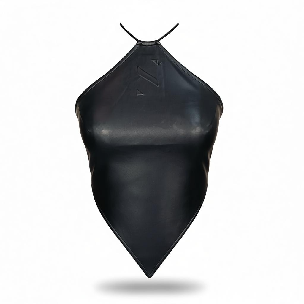 Leather halter top