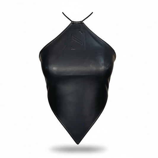Leather halter top